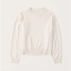 Abercrombie LuxeLoft Crewneck Sweater - Cream